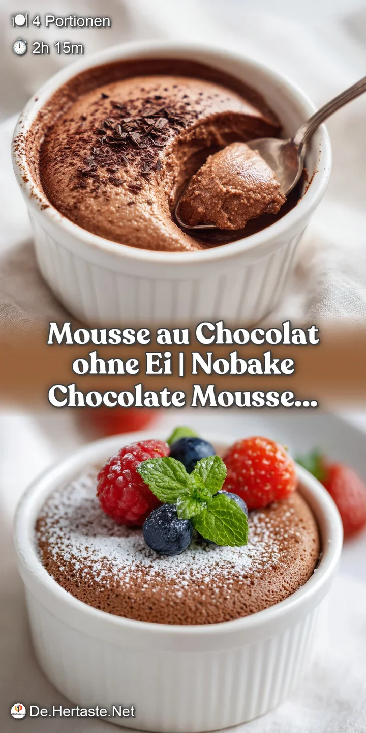 Close-up of decadent chocolate mousse, highlighting its smooth, glossy texture and deep brown color. Light reflects off th...