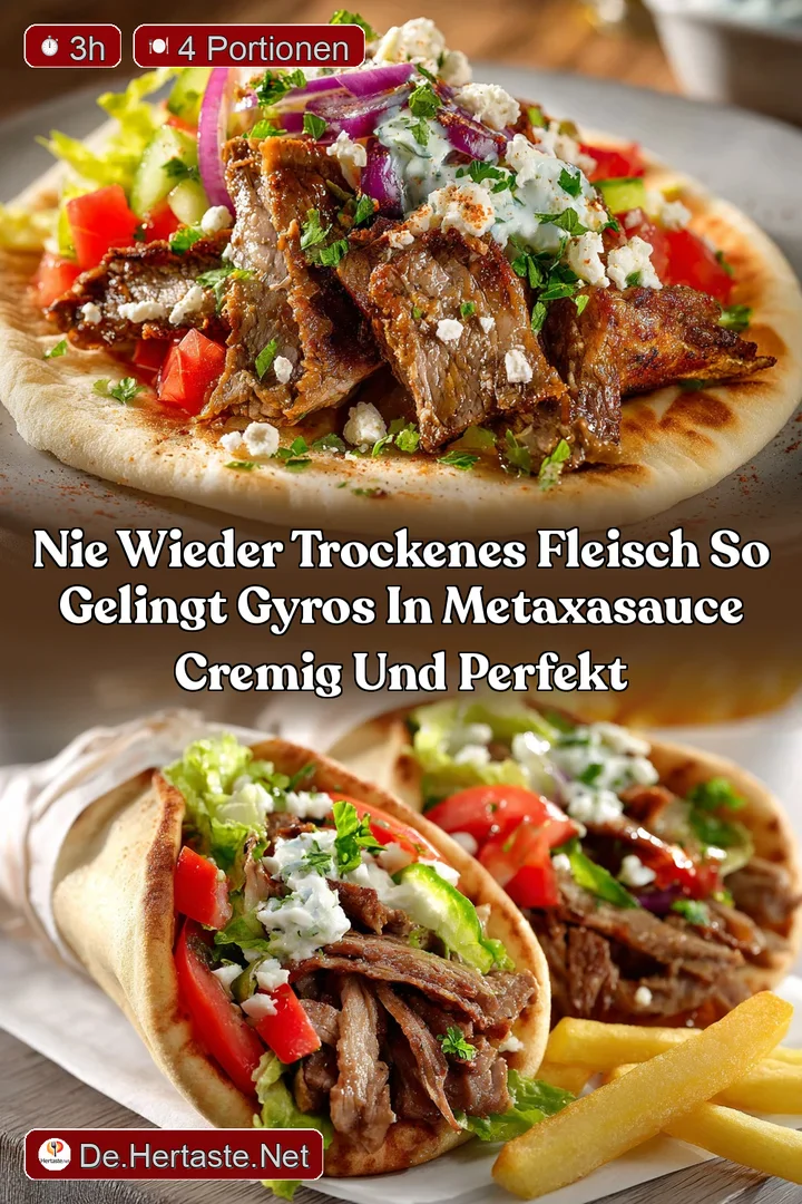 Nie wieder trockenes Fleisch So gelingt Gyros in MetaxaSauce cremig und perfekt