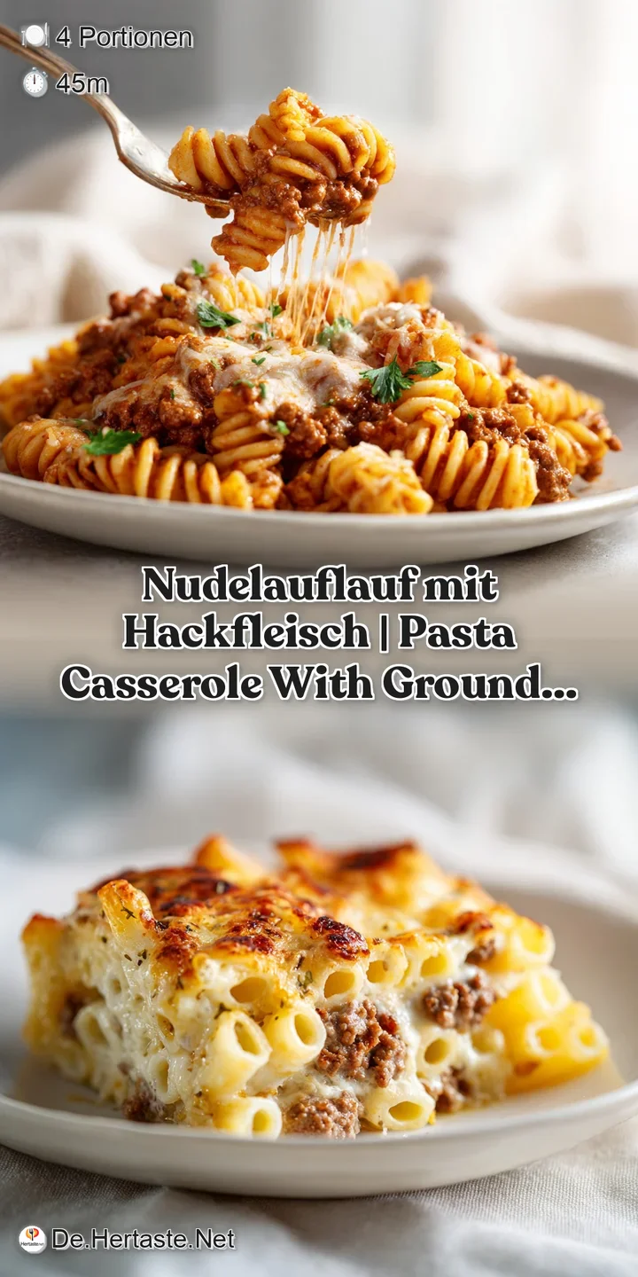 Close-up of tender pasta strands coated in rich, savory sauce and melted cheese.