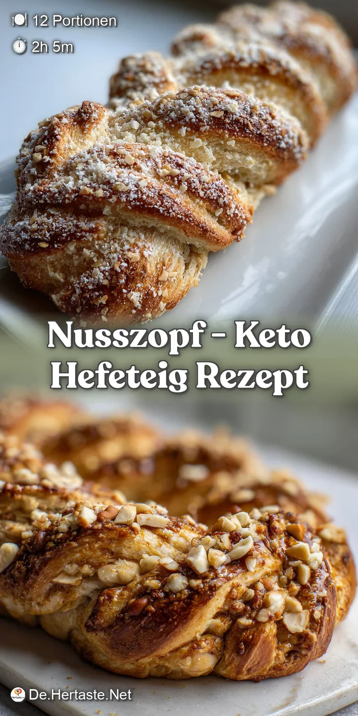 Close-up of a braided loaf revealing the swirls of nut filling. The soft, fluffy texture contrasting with a crisp, golden ...