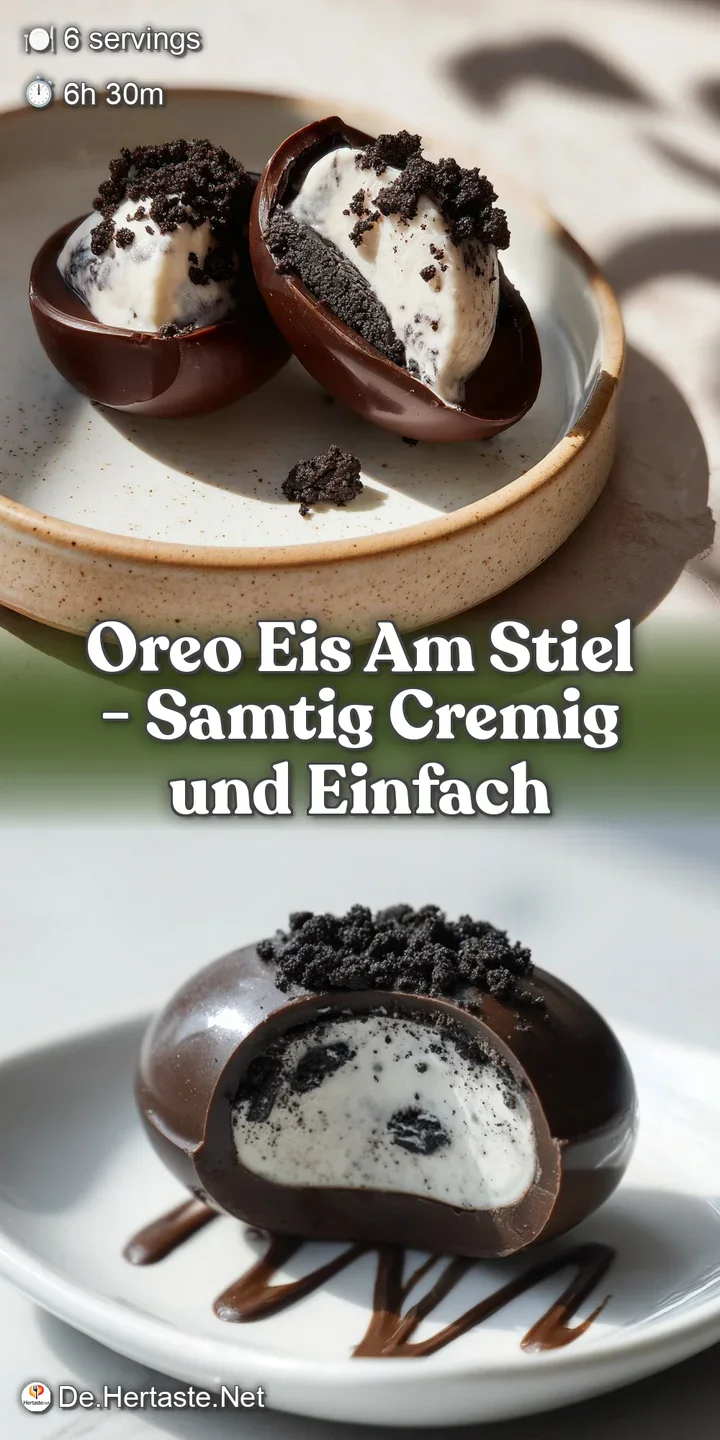 Detailaufnahme von samtigem, wei&szlig;em Eis mit kontrastreichen dunklen Keksst&uuml;cken und einer frostigen Textur.