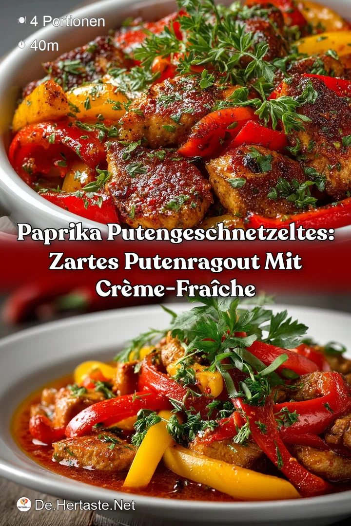 Paprika Putengeschnetzeltes: Zartes Putenragout mit Cr&egrave;me-fra&icirc;che