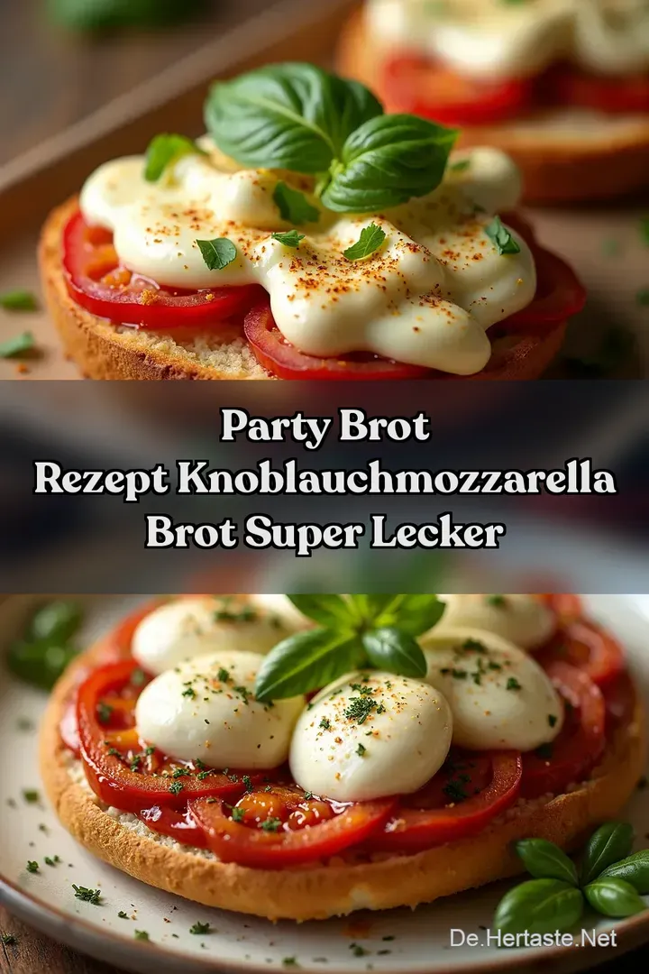 Party Brot Rezept KnoblauchMozzarella Brot Super lecker