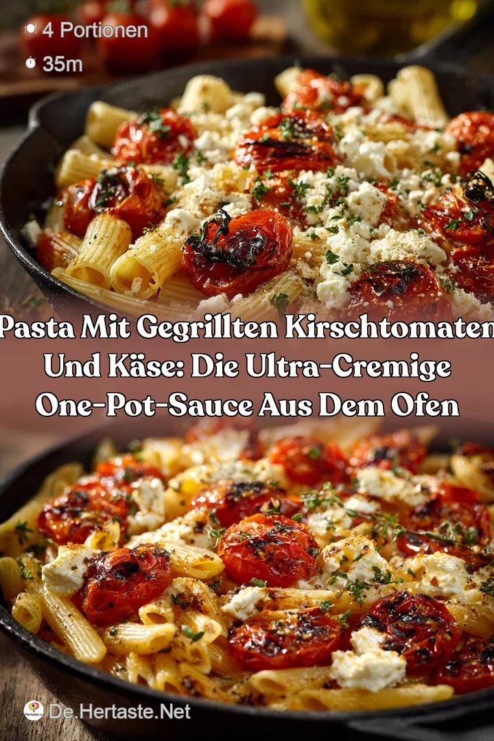 Pasta mit gegrillten Kirschtomaten und K&auml;se: Die ultra-cremige One-Pot-Sauce aus dem Ofen