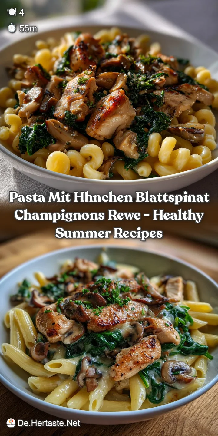 Pasta Mit Hhnchen Blattspinat Champignons REWE - Healthy Summer Recipes