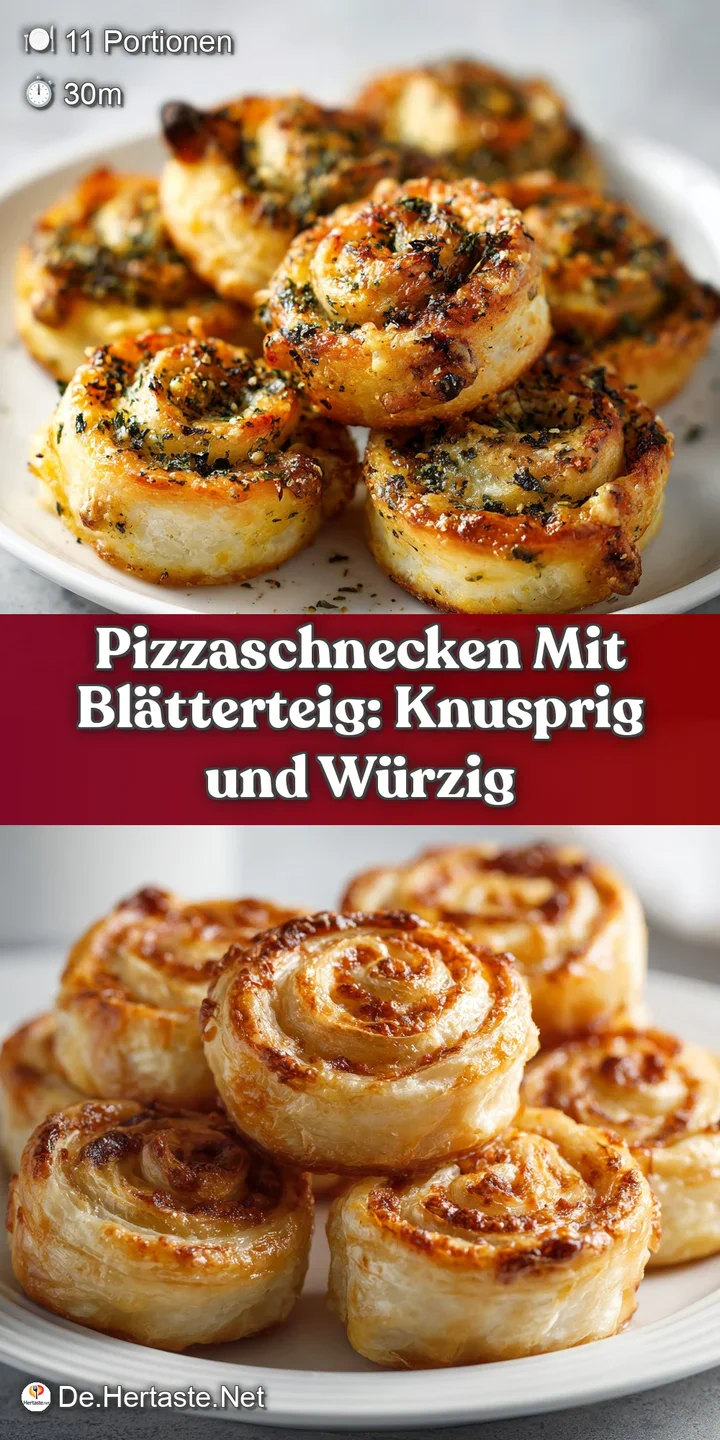 Close-up of a glistening, golden-brown pastry swirl revealing layers of flaky dough, tangy sauce, and bubbling cheese.