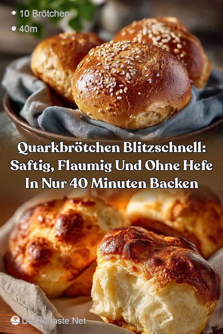 Quarkbr&ouml;tchen blitzschnell: Saftig flaumig und ohne Hefe in nur 40 Minuten backen