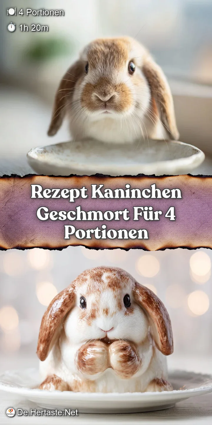 Close-up of tender rabbit in a velvety, herb-flecked sauce. Steam rises, hinting at the warmth and deep flavors of the dish.