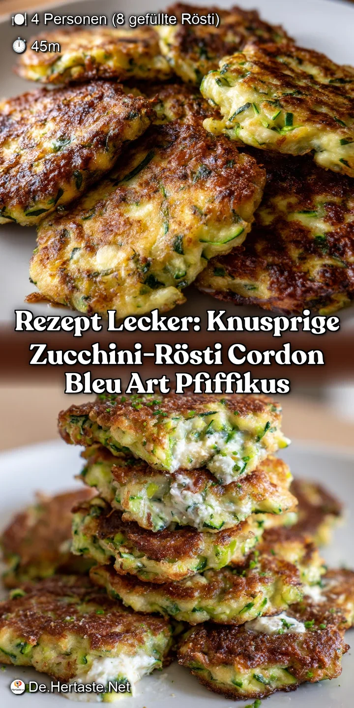 Rezept Lecker: Knusprige Zucchini-R&ouml;sti Cordon Bleu Art Pfiffikus