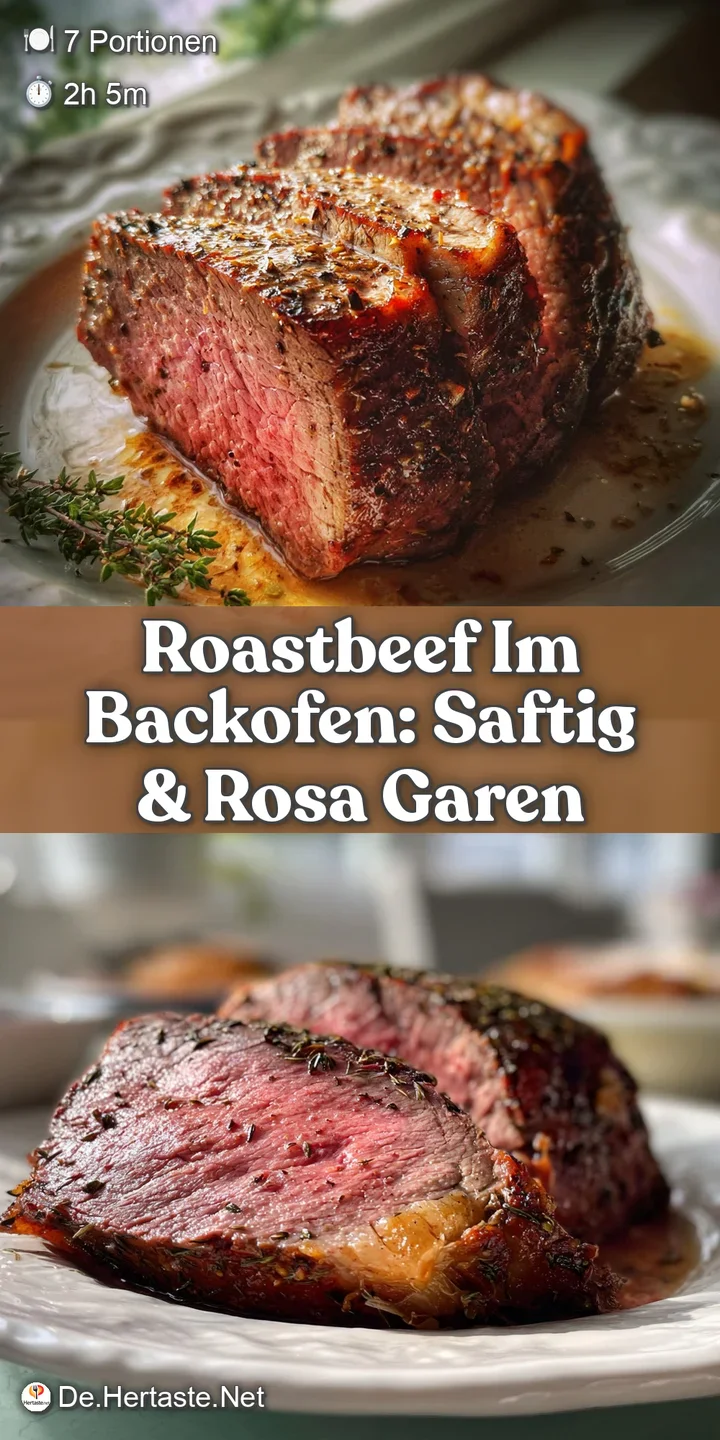 Close-up of juicy, medium-rare roast beef. The surface is browned and glistening, with a tender, pink interior visible.