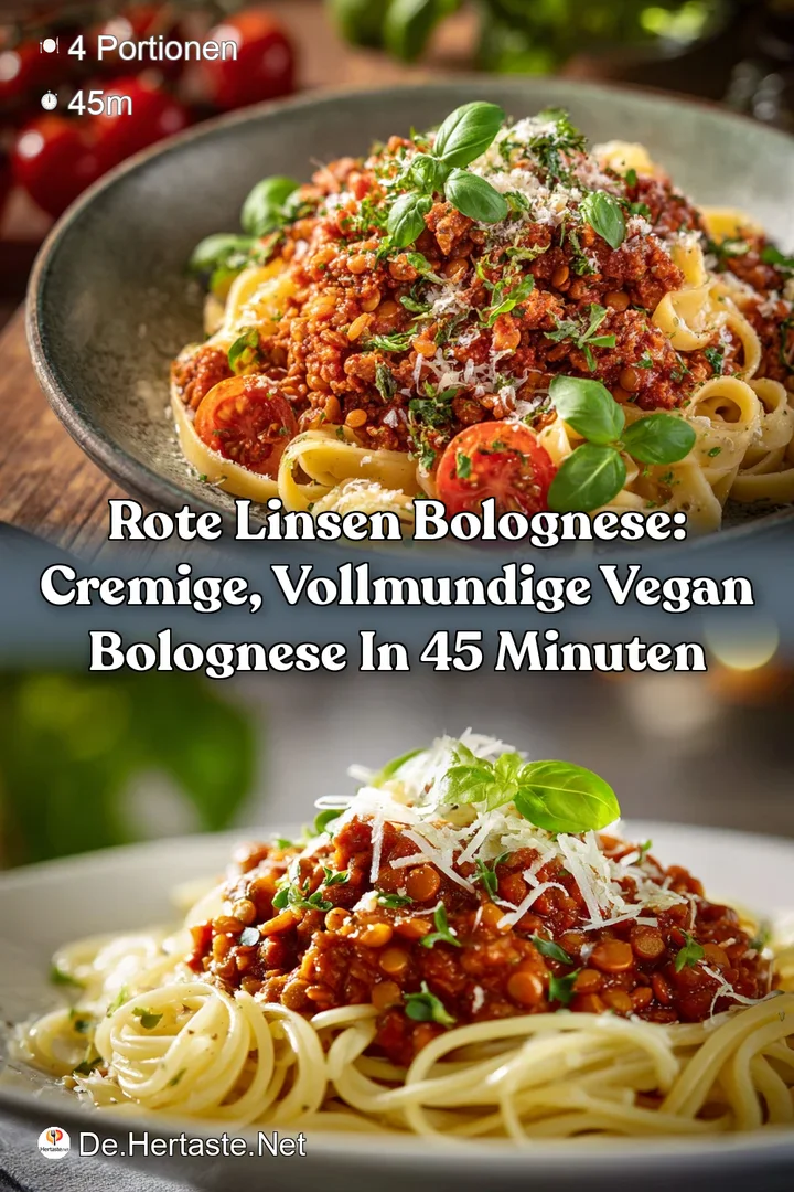 Rote Linsen Bolognese: Cremige vollmundige Vegan Bolognese in 45 Minuten