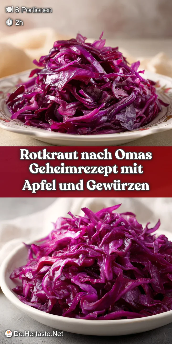 Close-up of glistening, tender red cabbage, shredded and braised to a deep ruby hue, showing off its rich, earthy texture.