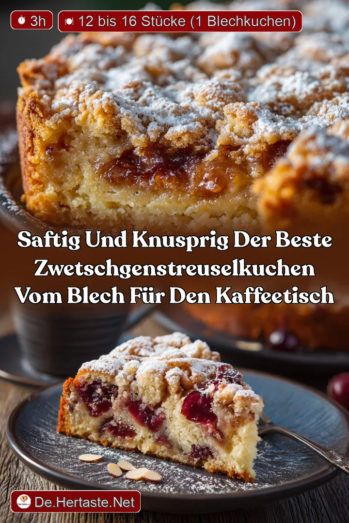 Saftig und Knusprig Der beste ZwetschgenStreuselkuchen vom Blech f&uuml;r den Kaffeetisch