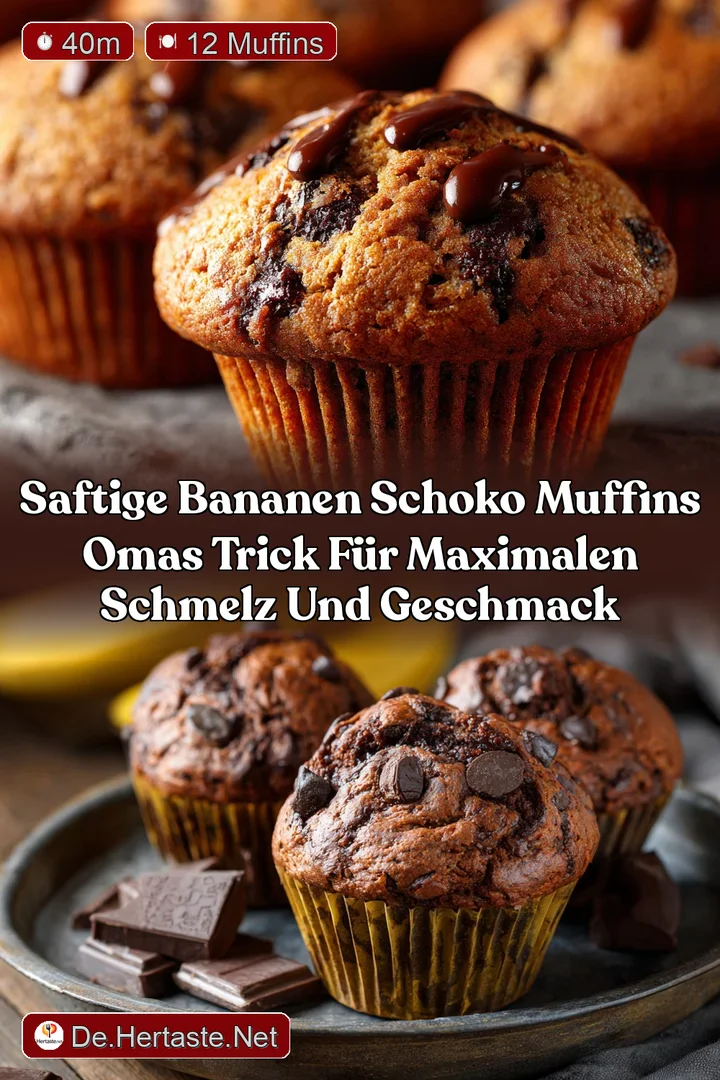 Saftige Bananen Schoko Muffins Omas Trick f&uuml;r maximalen Schmelz und Geschmack
