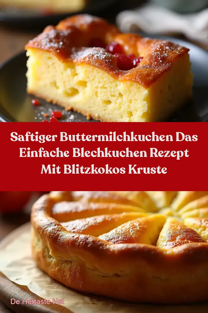 Saftiger Buttermilchkuchen Das Einfache Blechkuchen Rezept mit BlitzKokos Kruste