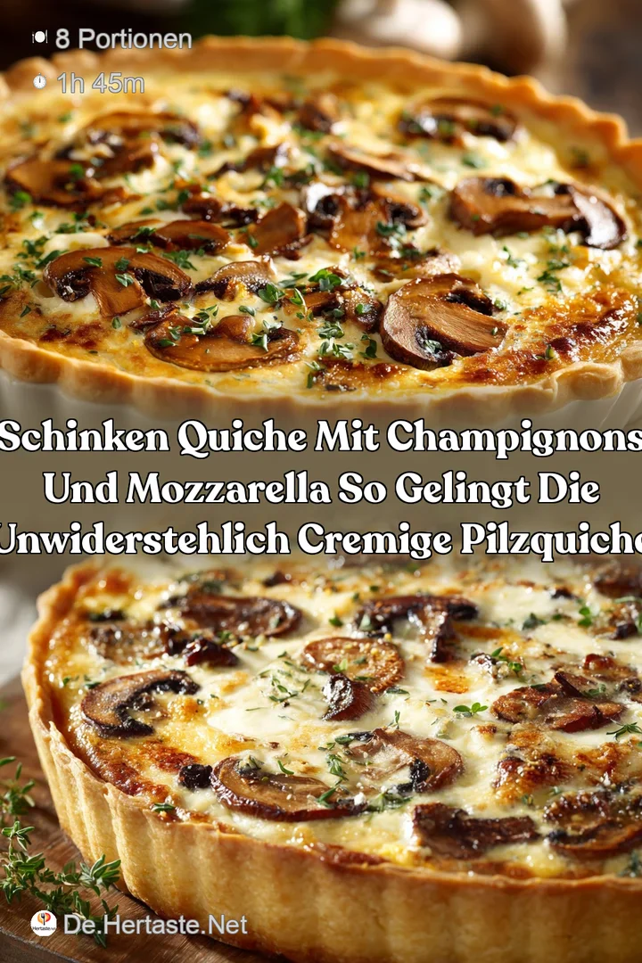 Schinken Quiche mit Champignons und Mozzarella So gelingt die unwiderstehlich cremige PilzQuiche