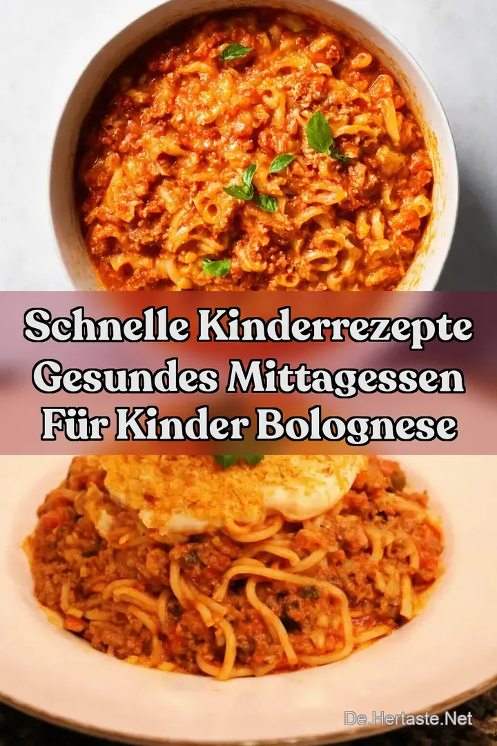 Schnelle Kinderrezepte Gesundes Mittagessen f&uuml;r Kinder Bolognese