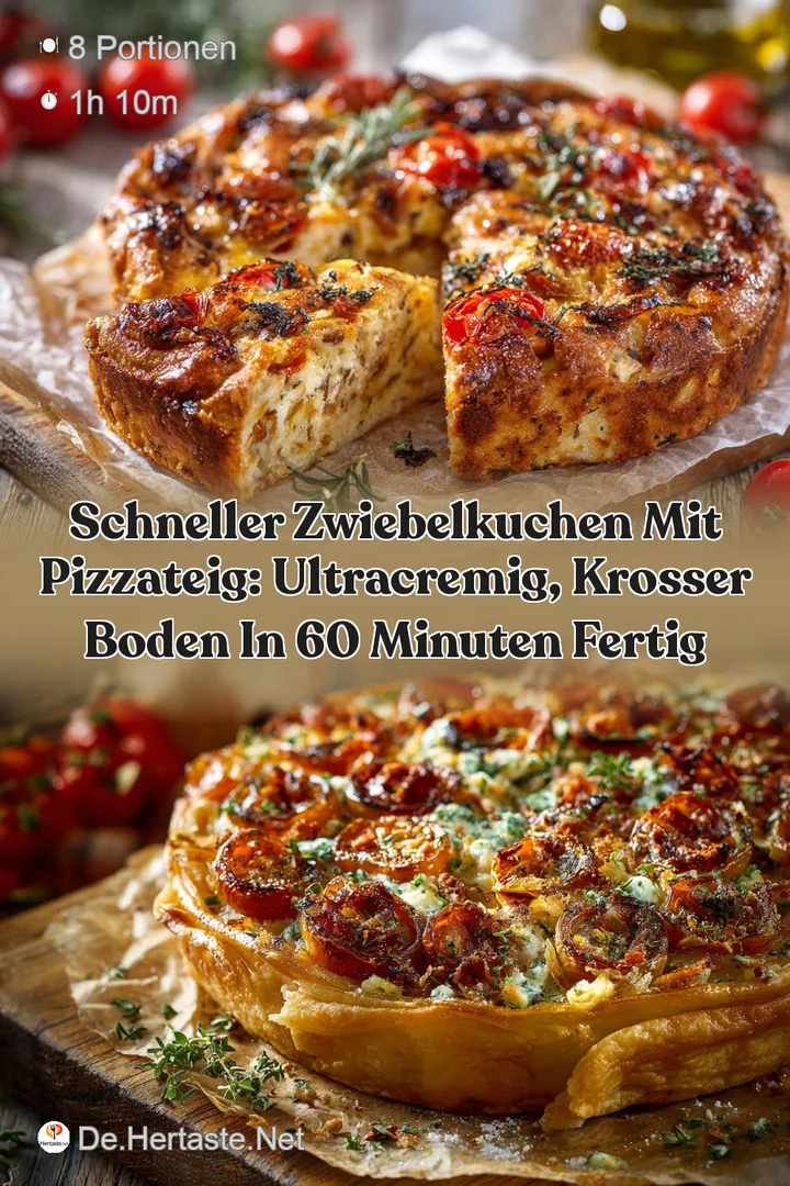 Schneller Zwiebelkuchen mit Pizzateig: Ultracremig krosser Boden In 60 Minuten fertig