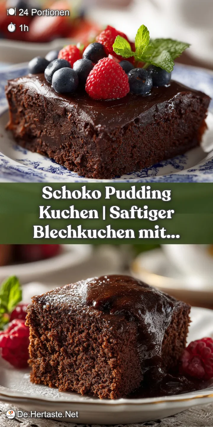 Glossy, dark chocolate pudding contrasts with a creamy vanilla custard swirl on top.