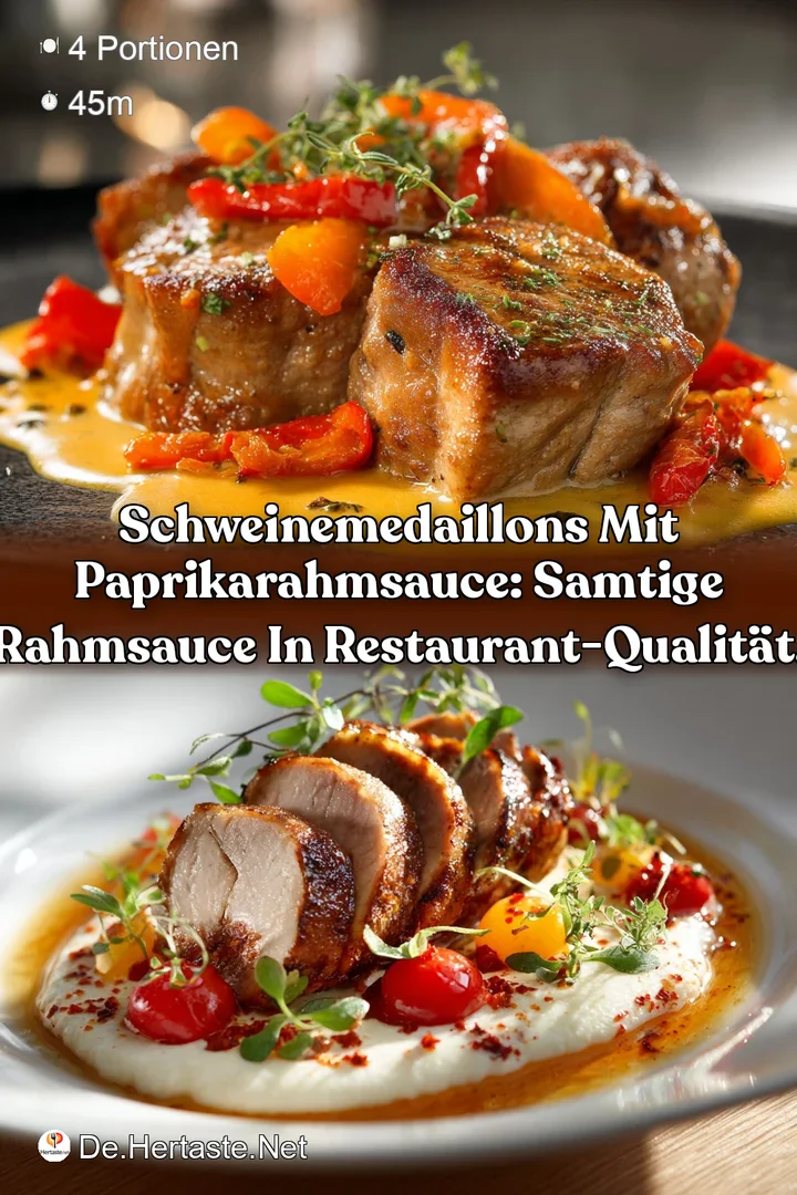 Schweinemedaillons mit PaprikaRahmsauce: Samtige Rahmsauce in Restaurant-Qualit&auml;t.