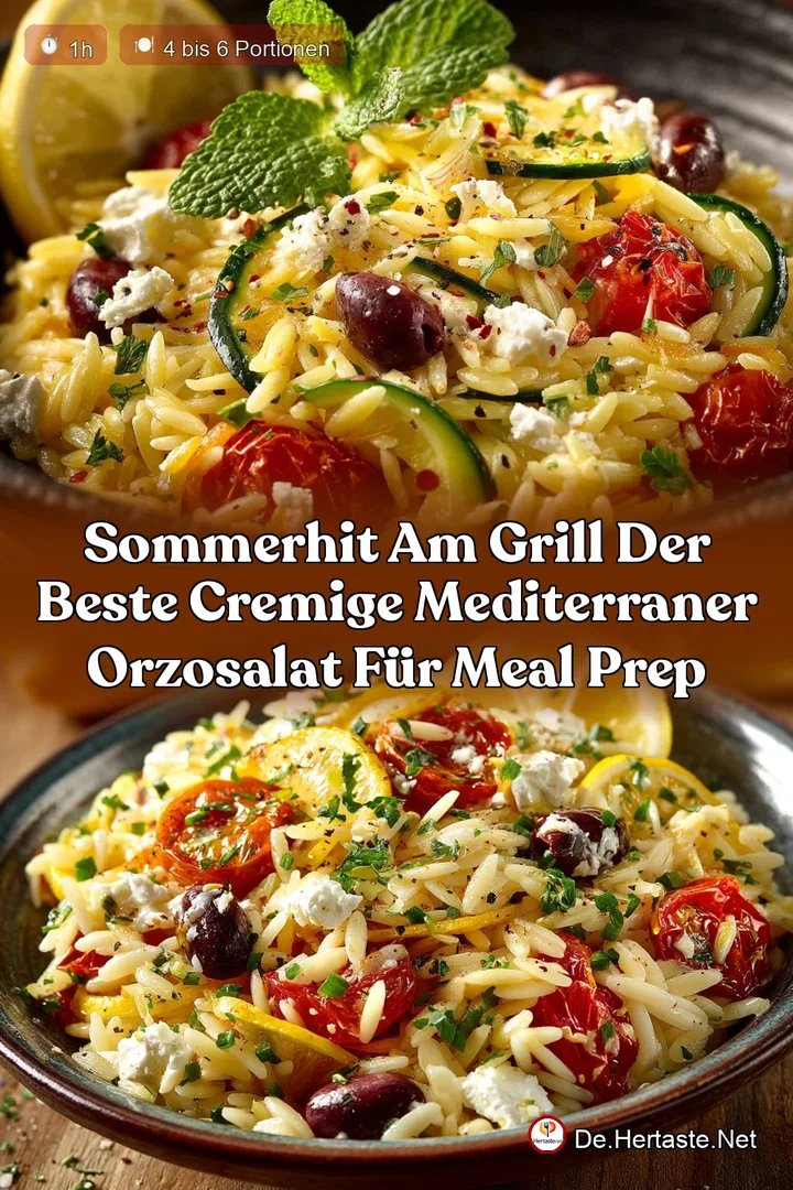 Sommerhit am Grill Der beste cremige Mediterraner OrzoSalat f&uuml;r Meal Prep
