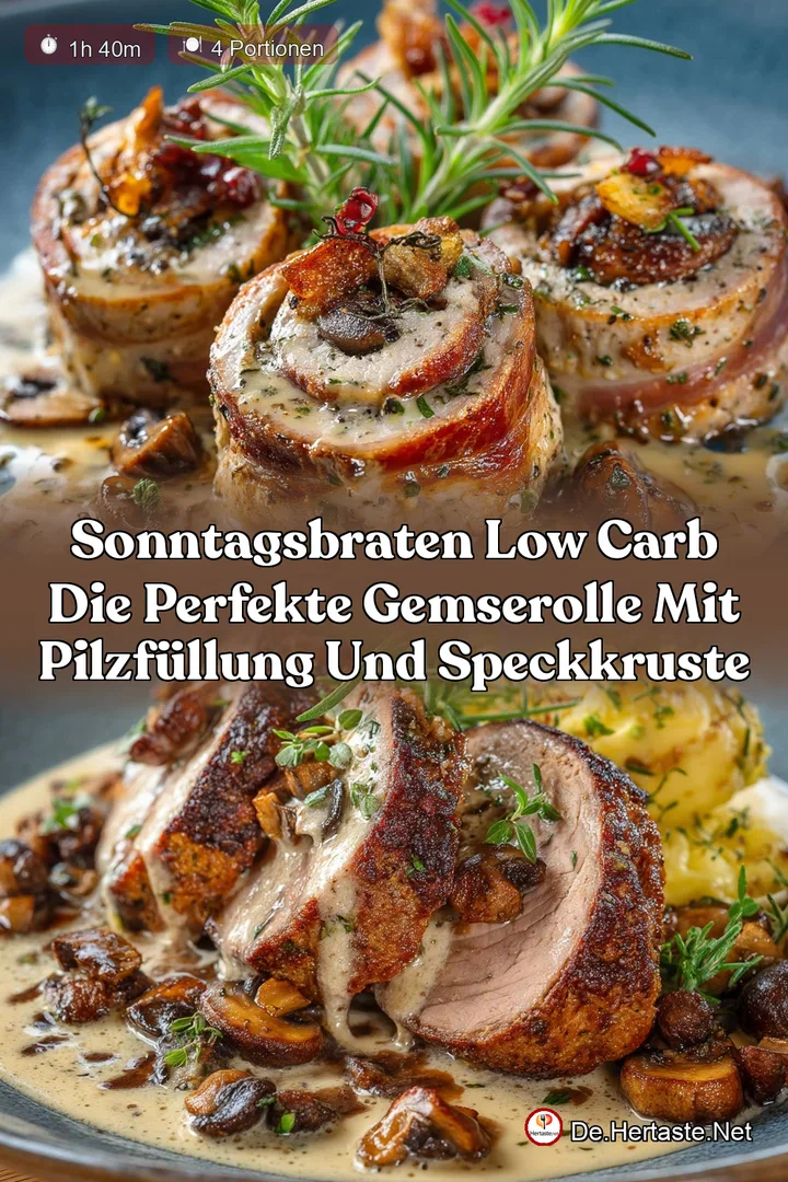 Sonntagsbraten Low Carb Die perfekte Gemserolle mit Pilzf&uuml;llung und Speckkruste