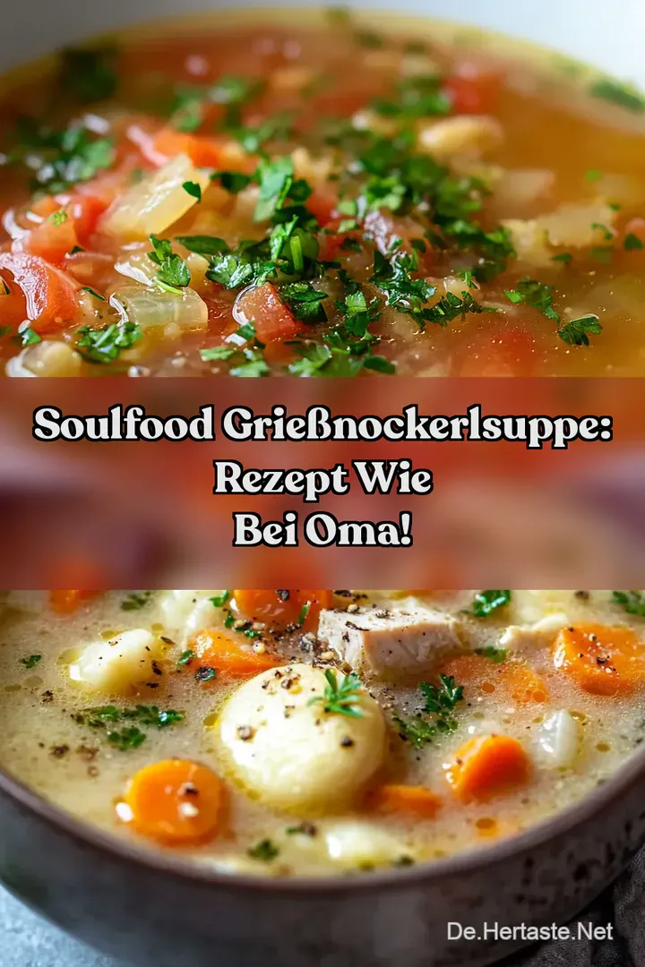 Soulfood Grie&szlig;nockerlsuppe: Rezept Wie bei Oma!