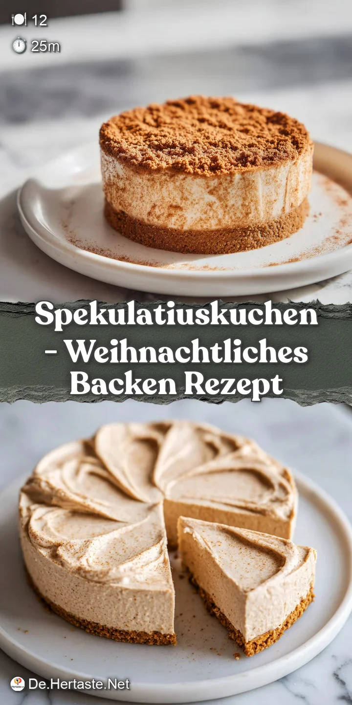 Close-up of a moist speculoos cake crumb with swirls of creamy frosting and crushed spiced cookies.