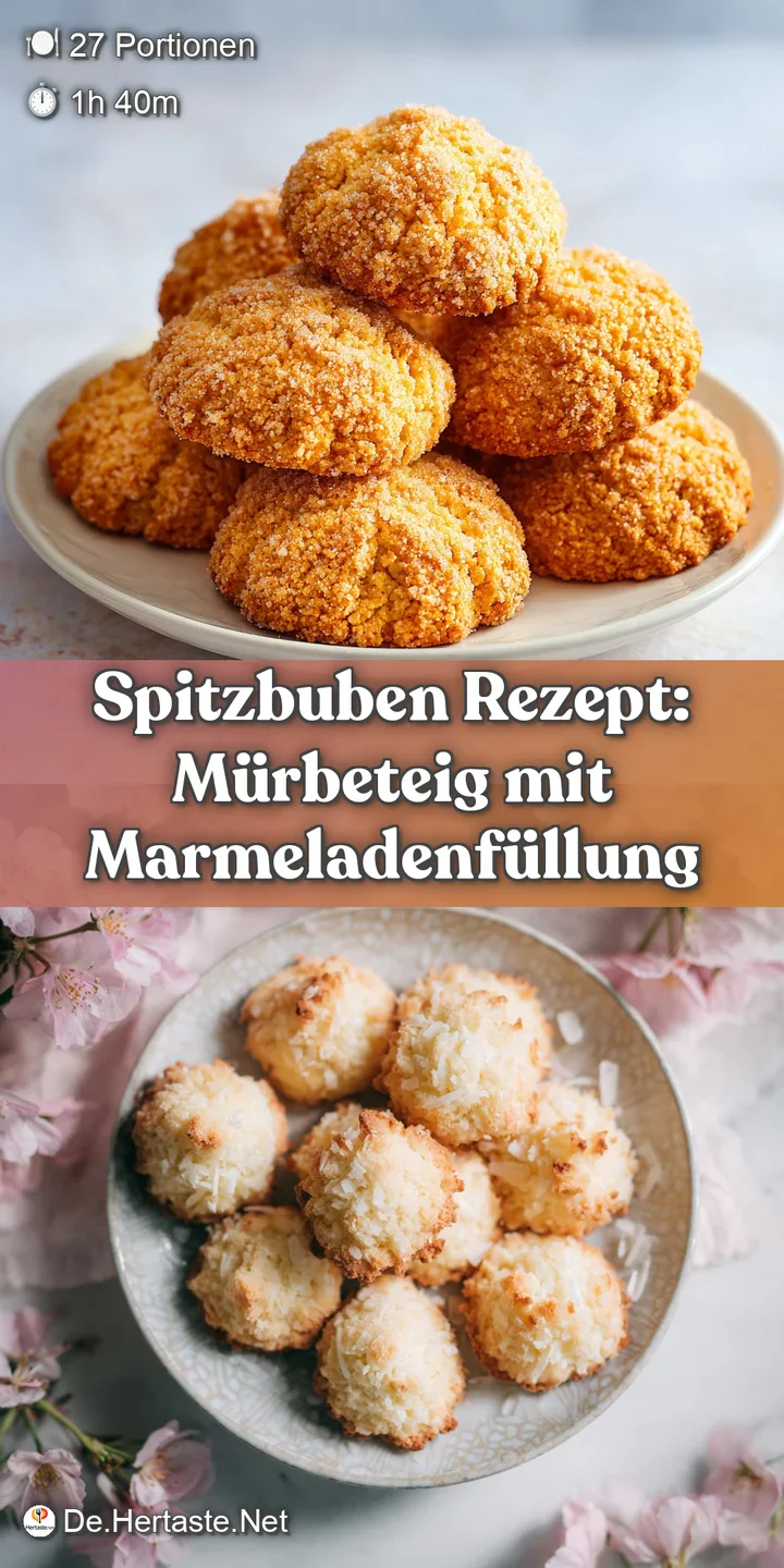 Close-up of a Spitzbuben cookie; flaky, golden crust gives way to a vibrant, glossy red jam center, dusted with powdered s...