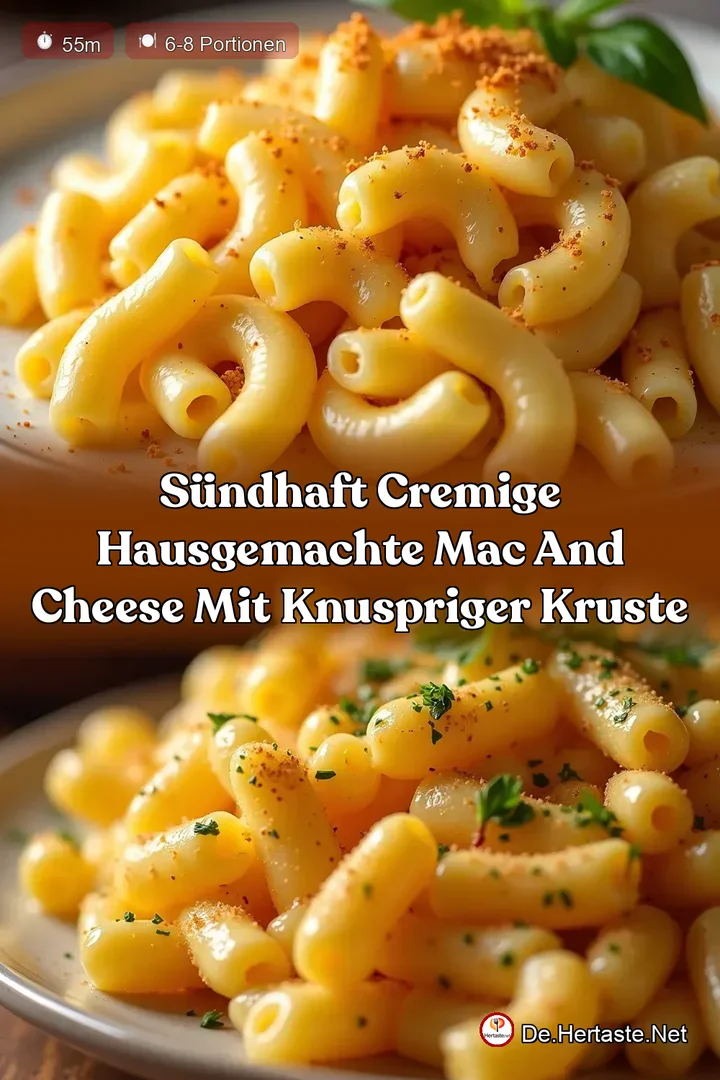 S&uuml;ndhaft cremige Hausgemachte Mac and Cheese mit knuspriger Kruste