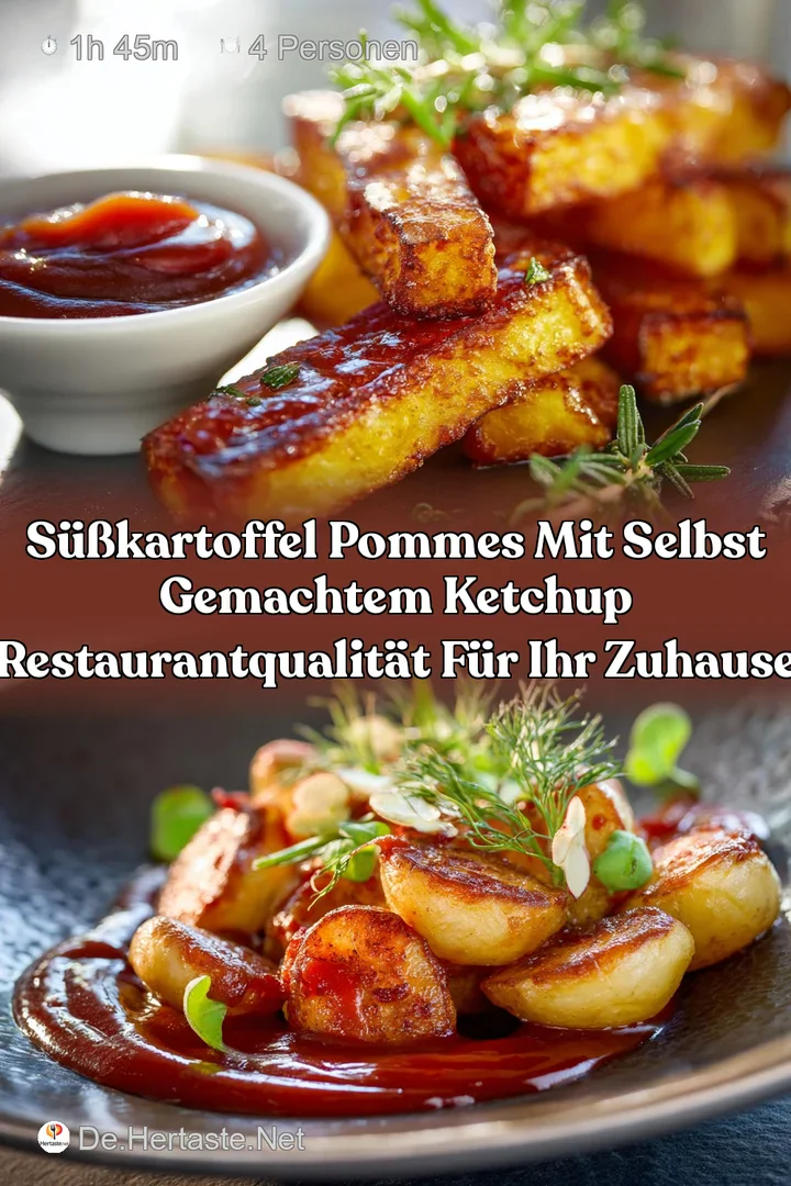 S&uuml;&szlig;kartoffel Pommes mit selbst gemachtem Ketchup RestaurantQualit&auml;t f&uuml;r Ihr Zuhause