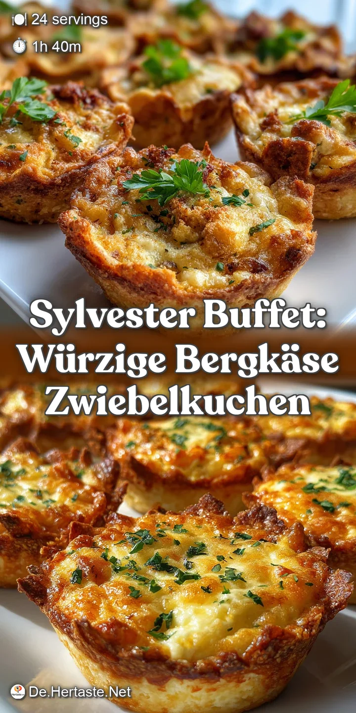 Close-up of a bubbling cheese-topped tart. Warm, caramel-colored onions peek through the golden-brown crust. Textures are ...