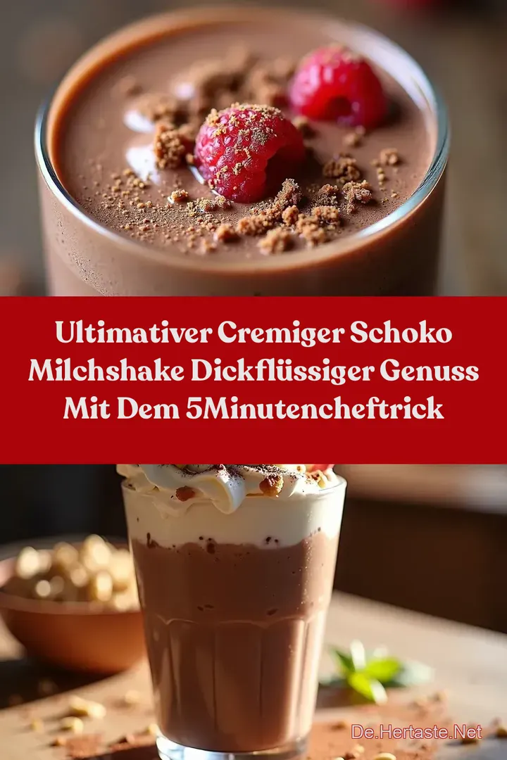 Ultimativer Cremiger Schoko Milchshake Dickfl&uuml;ssiger Genuss mit dem 5MinutenChefTrick