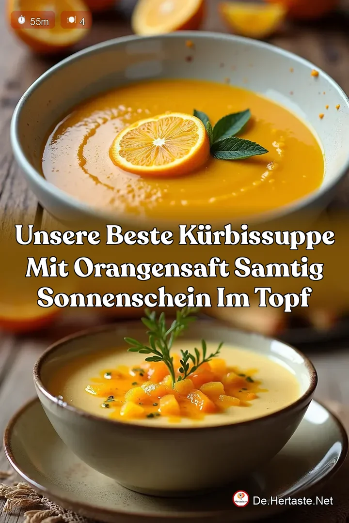 Unsere Beste K&uuml;rbissuppe mit Orangensaft Samtig Sonnenschein im Topf
