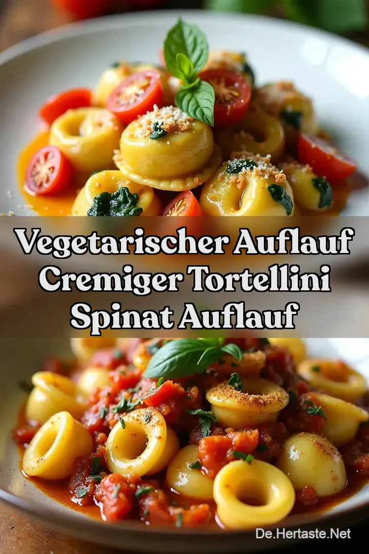 Vegetarischer Auflauf Cremiger Tortellini Spinat Auflauf