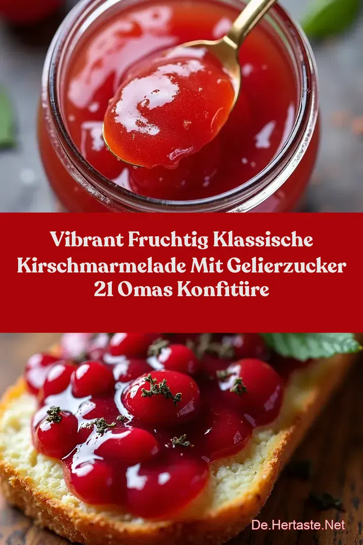 Vibrant Fruchtig Klassische Kirschmarmelade mit Gelierzucker 21 Omas Konfit&uuml;re
