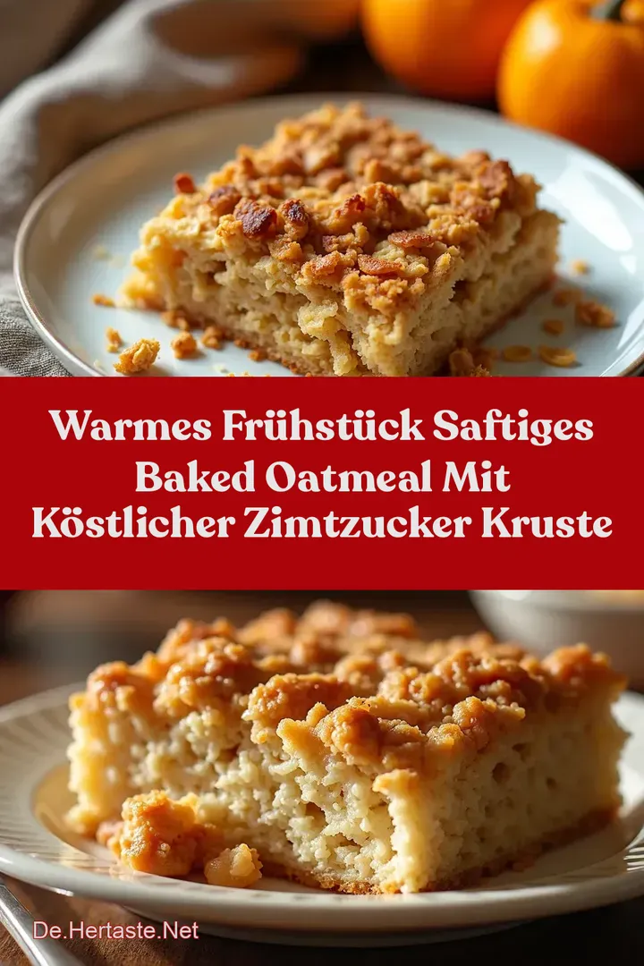 Warmes Fr&uuml;hst&uuml;ck Saftiges Baked Oatmeal mit K&ouml;stlicher Zimtzucker Kruste