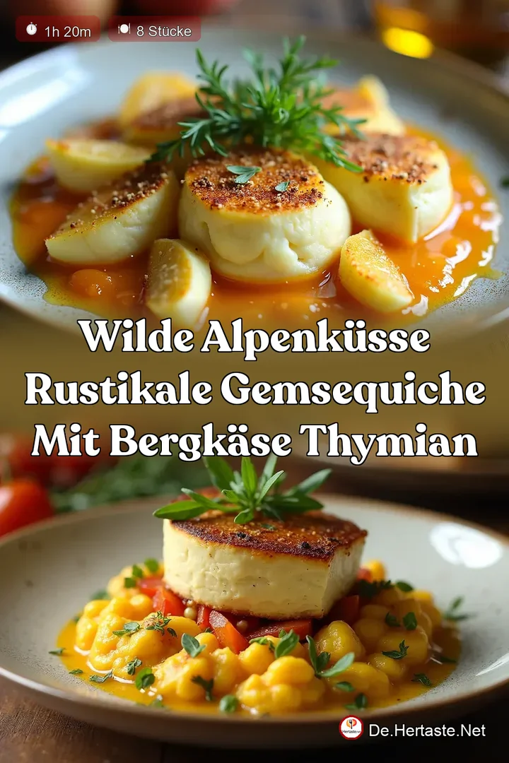 Wilde Alpenk&uuml;sse Rustikale GemseQuiche mit Bergk&auml;se Thymian