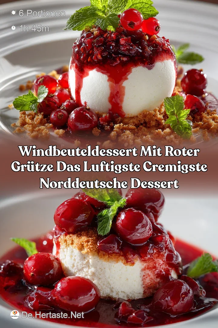 WindbeutelDessert mit Roter Gr&uuml;tze Das luftigste cremigste norddeutsche Dessert