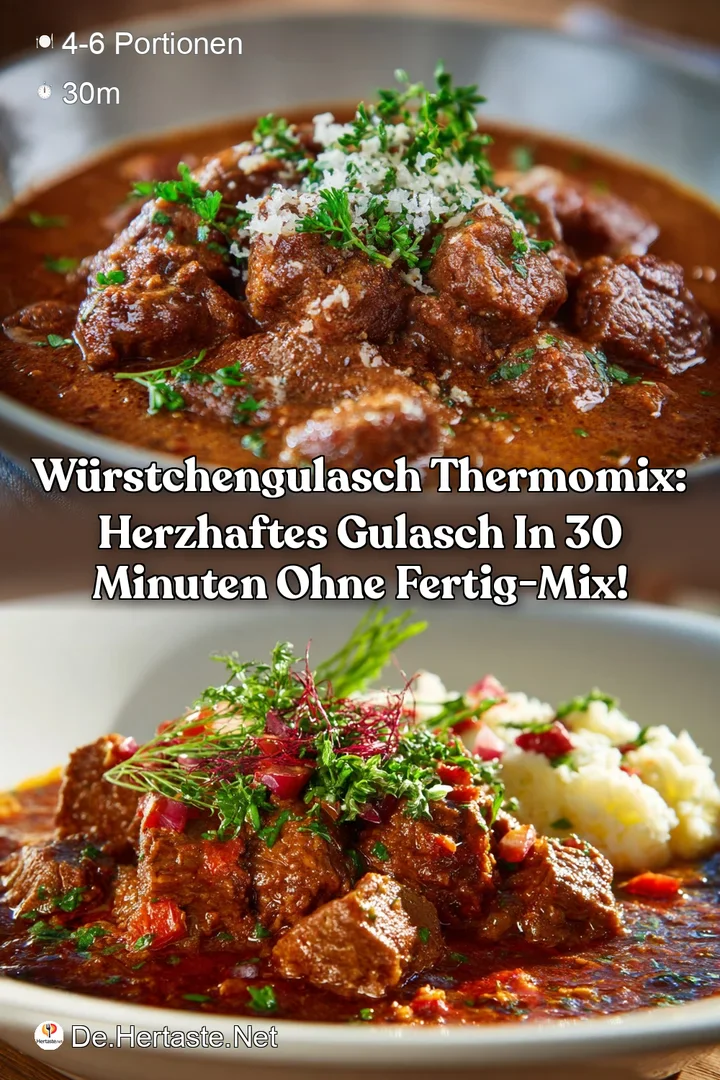 W&uuml;rstchengulasch Thermomix: Herzhaftes Gulasch in 30 Minuten ohne Fertig-Mix!
