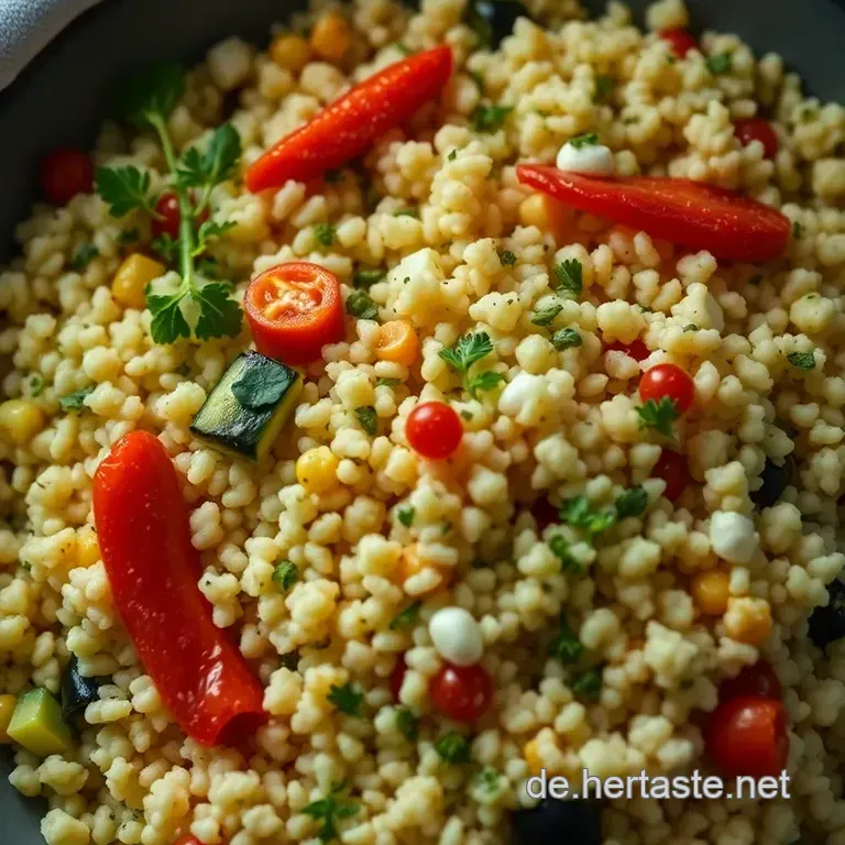 Aromatischer Gem&uuml;se-Couscous Mit Frischen Kr&auml;utern presentation