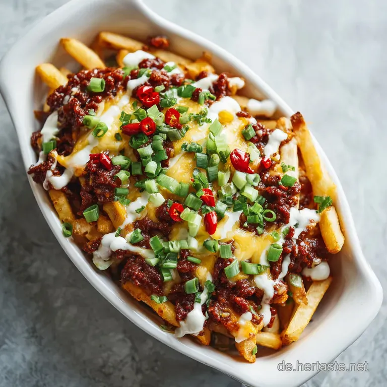 Beladene Pommes: Krustige Basis mit Hack