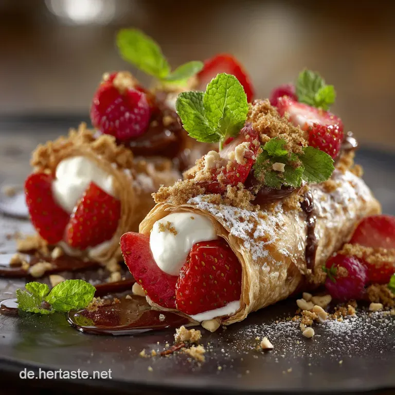 Bl&auml;tterteig mit Erdbeeren und NussNougatCreme: Blitzrezept f&uuml;r knusprige Taschen