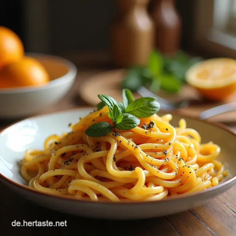 Blitzpasta Mit Cremiger Zitronenk&auml;seso&szlig;e Rucola presentation