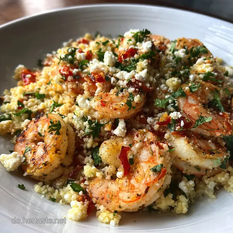 Blumenkohl Couscous mit Garnelen