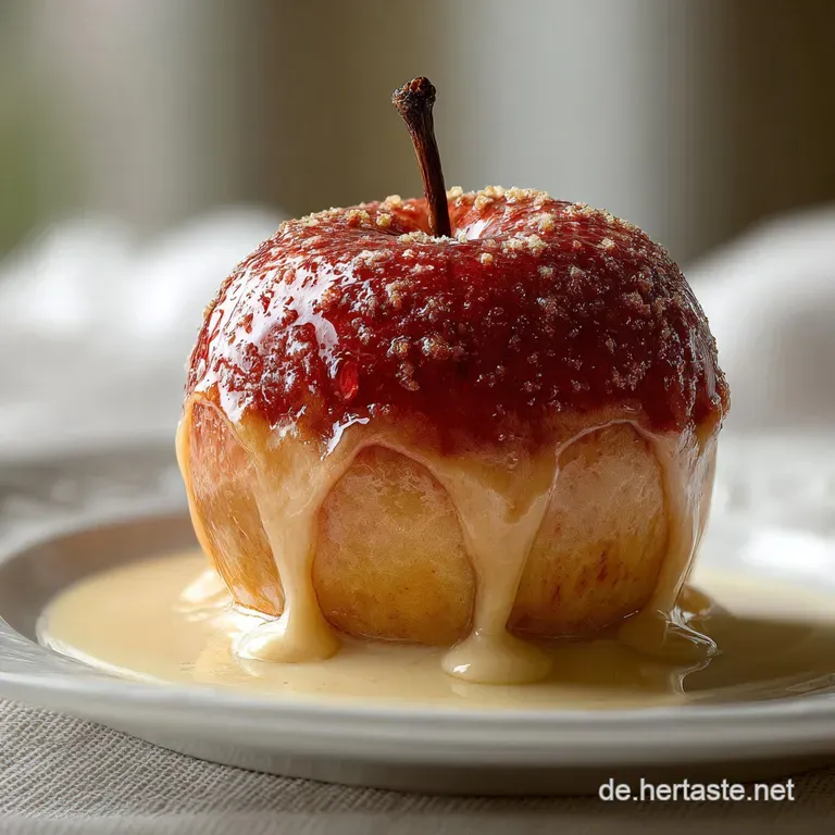 Bratapfel Dessert mit Marzipan und Vanille
