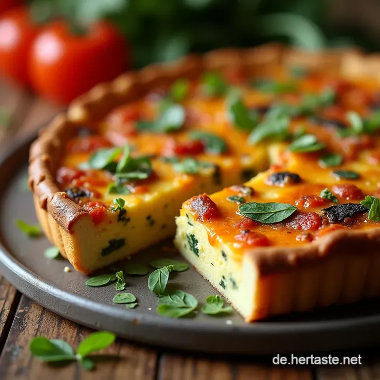 Die Omas Garten Quiche Herzhafte Bunte Gem&uuml;sequiche Mit Knusprigem M&uuml;rbeteig presentation