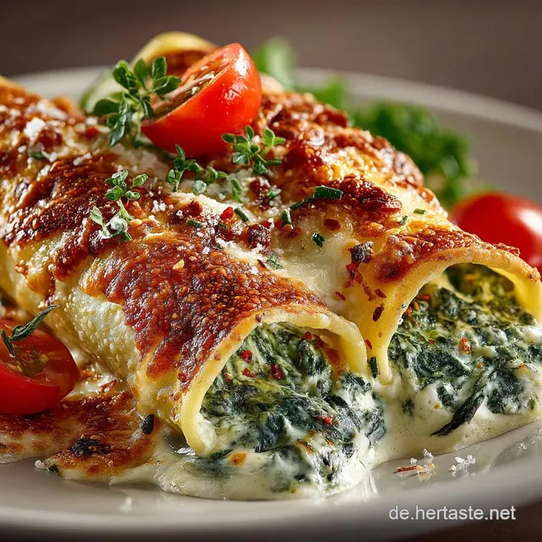 Herzhafte Cannelloni Mit Spinat Und Ricotta Der Auflaufklassiker presentation
