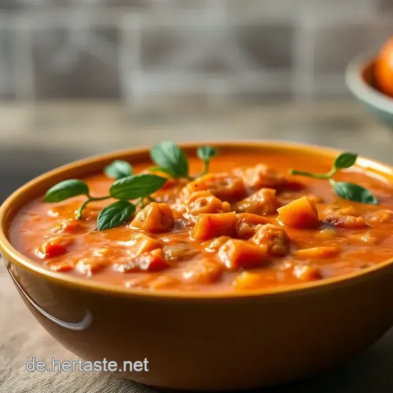 Cremige Tomatensuppe mit frischem Basilikum