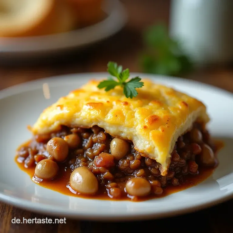 Der Englische Herzensw&auml;rmer Cremiger Shepherds Pie mit Kartoffelhaube
